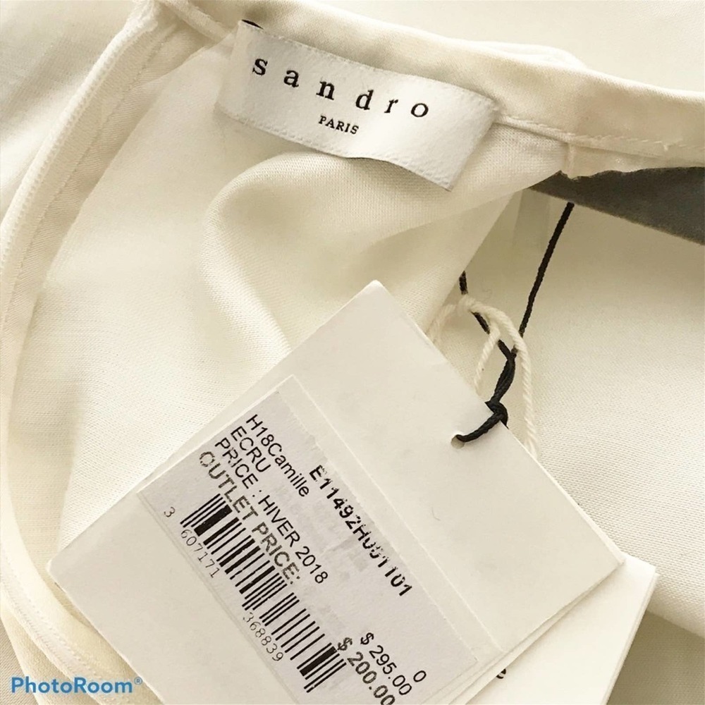 Sandro H18Camille ecru white embellished top - Picture 13 of 14